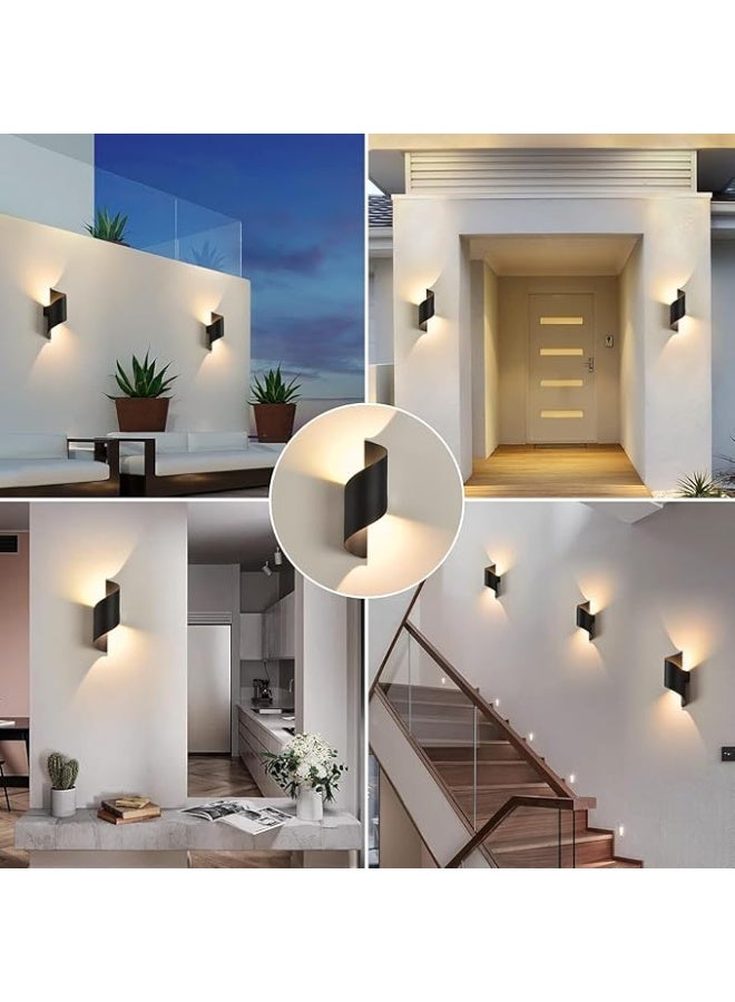 المفتاحة مصباح جداري LED من ALMIFTAH بقوة 10 واط، عبوة من قطعتين | مصباح جداري عصري قابل للرفع والخفض | مصباح جداري معدني داخلي وخارجي | أبيض دافئ 3000 كلفن | مصباح جداري خارجي مقاوم للماء بمعيار IP65 - Image 2